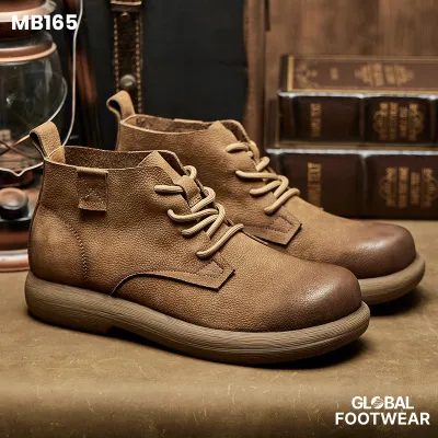 Fleece-lined  Thick Heel Retro Leather Martin Boots